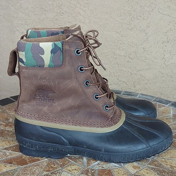 J. Crew / Sorel Cheyanne Tobacco  Men's Waterproof Camo Duck Boots Size 12 - Picture 2 of 14